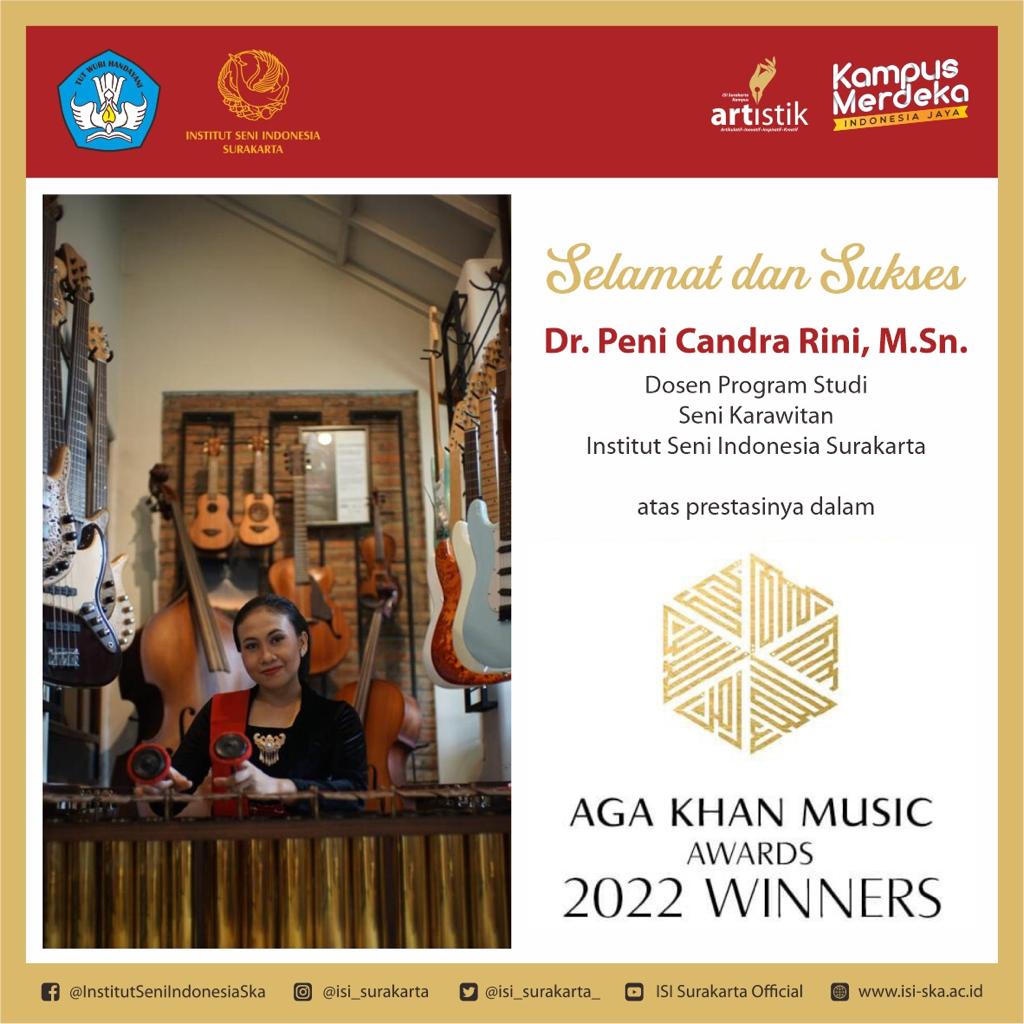 Peni Candra Rini Raih Penghargaan Musik Aga Khan 2022