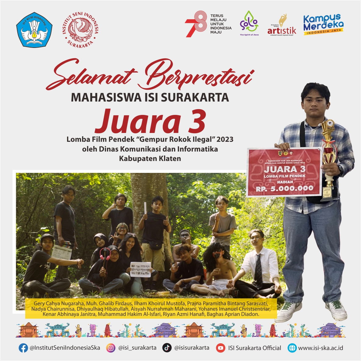 Mahasiswa FTV Raih Juara III Film Pendek Gempur Rokok Ilegal Tahun 2023-1