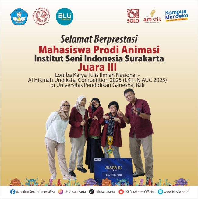 Tim Penulis Handal” ISI Solo Raih Juara 3 di LKTI-N AUC 2025