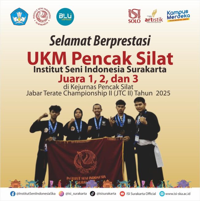 UKM Pencak Silat ISI Solo Raih Terate Championship II (JTC II) Tahun 2025